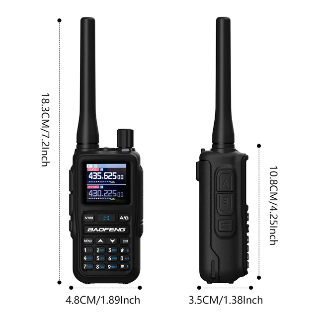 Alt view image 7 of 7 - BAOFENG UV-5R Mini Two Way Radio BF-5R Mini Walkie Talkie Wireless Power Adjustable Tiny Size Frequency Copy 999 Channels Type-C Four Colors Portable Ham with 771 Antenna and Headset2 Pack (Black)