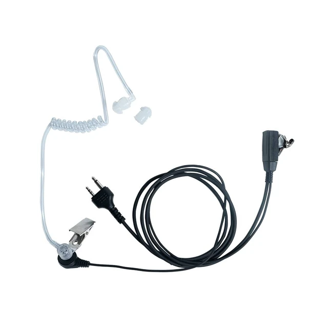 Alt view image 2 of 7 - Klykon Acoustic Tube Earpiece 10-Pack for Midland GXT1000 | Covert acoustic tube with PTT mic; PU cable. Fits Midland GXT1000VP4, LXT500VP3, GXT1050VP4 radios