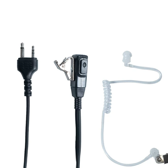 Alt view image 3 of 7 - Klykon Acoustic Tube Earpiece 10-Pack for Midland GXT1000 | Covert acoustic tube with PTT mic; PU cable. Fits Midland GXT1000VP4, LXT500VP3, GXT1050VP4 radios