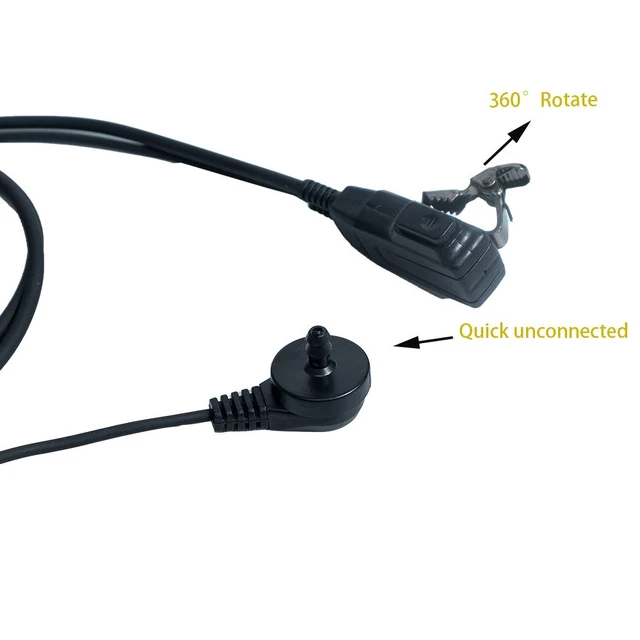 Alt view image 6 of 7 - Klykon Acoustic Tube Earpiece 10-Pack for Midland GXT1000 | Covert acoustic tube with PTT mic; PU cable. Fits Midland GXT1000VP4, LXT500VP3, GXT1050VP4 radios