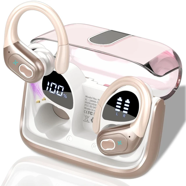 Main image of AI Real Time Translation Earbuds, Bluetooth 5.4 Translator Earphones | 3-in-1 Audio Headsets Support 164 Languages, 6 Modes & App. 75H Playtime. Perfect Device for Travel Business, Rose Gold