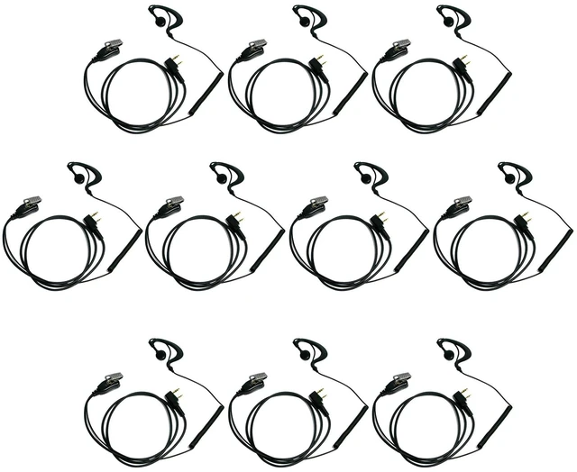 Main image of G-Shape Earpiece Headset Compatible with Baofeng UV-5R,TK-2202 | with PTT MIC, 10 Packs Compatible with Kenwood TK-2402 TK-3402 BF-888S BF-F8HP, Walkie Talkie 2 Way Radio