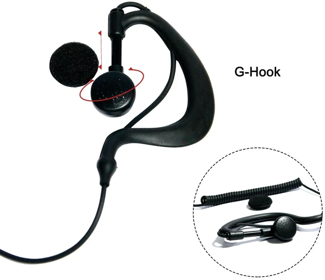 Alt view image 4 of 7 - G-Shape Earpiece Headset Compatible with Baofeng UV-5R,TK-2202 | with PTT MIC, 10 Packs Compatible with Kenwood TK-2402 TK-3402 BF-888S BF-F8HP, Walkie Talkie 2 Way Radio