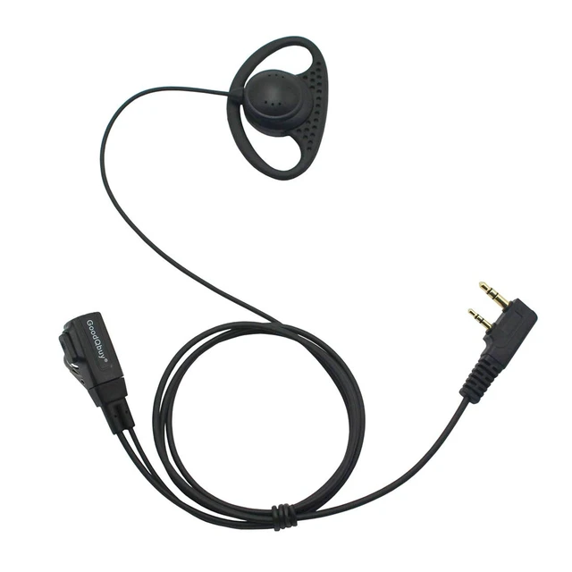 Alt view image 7 of 7 - GoodQbuy D Shape Clip-Ear Headset Earpiece PTT with Mic Compatible with Retevis H-777 Kenwood PUXING Baofeng UV-5R BF-888S 666s 2 Way Radio (10 PCS)