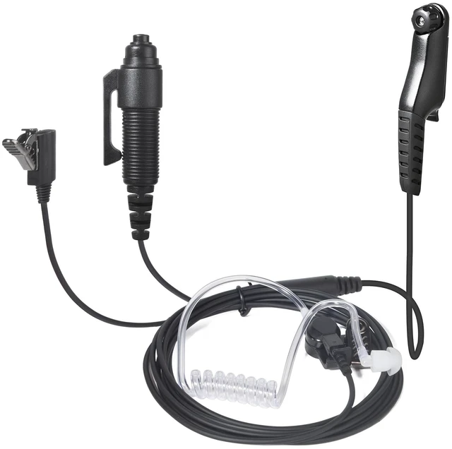 Main image of Acoustic Tube Earpiece Compatible with Motorola R7 Series Two-Way Radios, Surveillance Headset with Independent Mic, 360° Rotatable Clip, and Ergonomic PTT Button