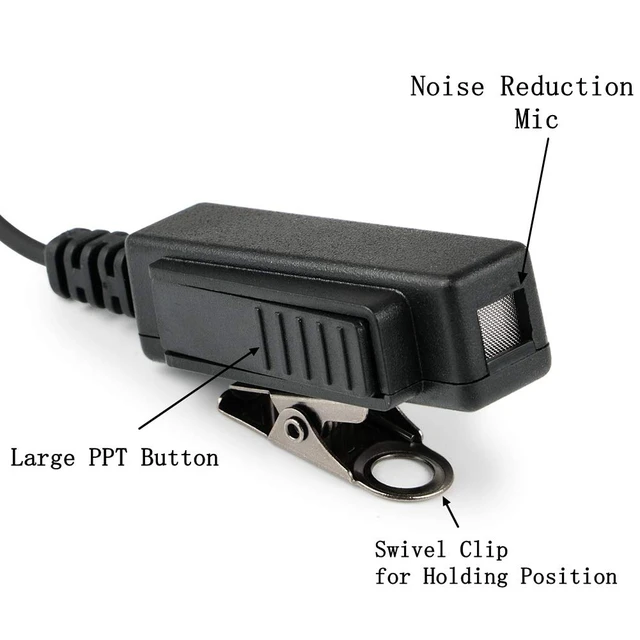 Alt view image 5 of 7 - Walkie Talkie Earpiece with Mic and Acoustic Tube Headset Compatible with Motorola APX4000 APX6000 APX7000 APX 8000 and SRX 2200 (2 Packs)