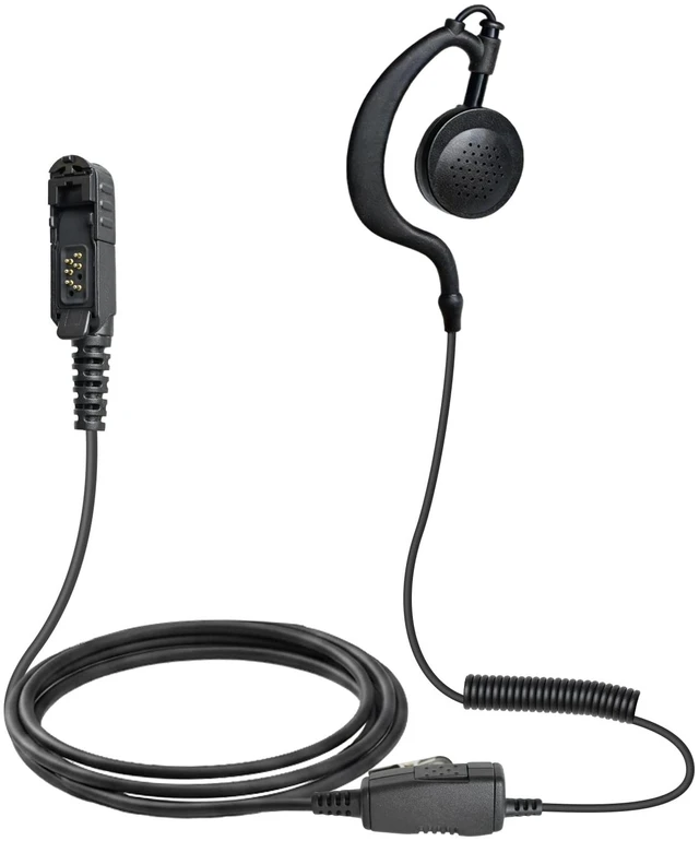 Main image of SVXSODA HC15-921 Two-Way Radio Headset with PTT Mic, 360°Rotatable G-Hook, TPU+Kevlar Reinforced Cable, Compatible with Motorola Baofeng Kenwood for Police Security