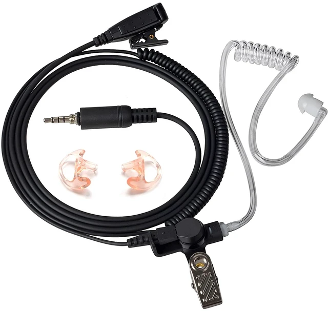 Main image of HYS Surveillance Kit Acoustic Tube Earpiece, 2-Way Radio Headset Built-in line mic PTT(Push to Talk) with Medium Silicon Earmold for Yaesu Vertex VX-6R VX-7E VX-127 VX-170 Walkie TalkieRadio