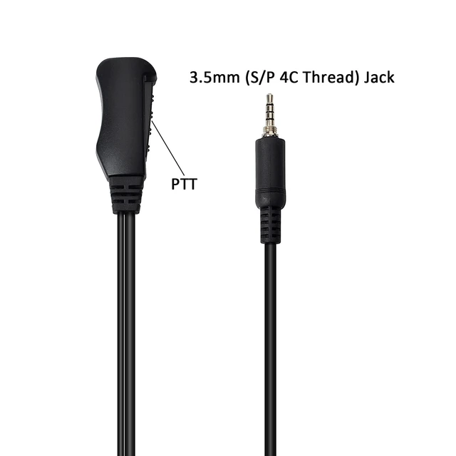 Alt view image 2 of 7 - HYS Surveillance Kit Acoustic Tube Earpiece, 2-Way Radio Headset Built-in line mic PTT(Push to Talk) with Medium Silicon Earmold for Yaesu Vertex VX-6R VX-7E VX-127 VX-170 Walkie TalkieRadio
