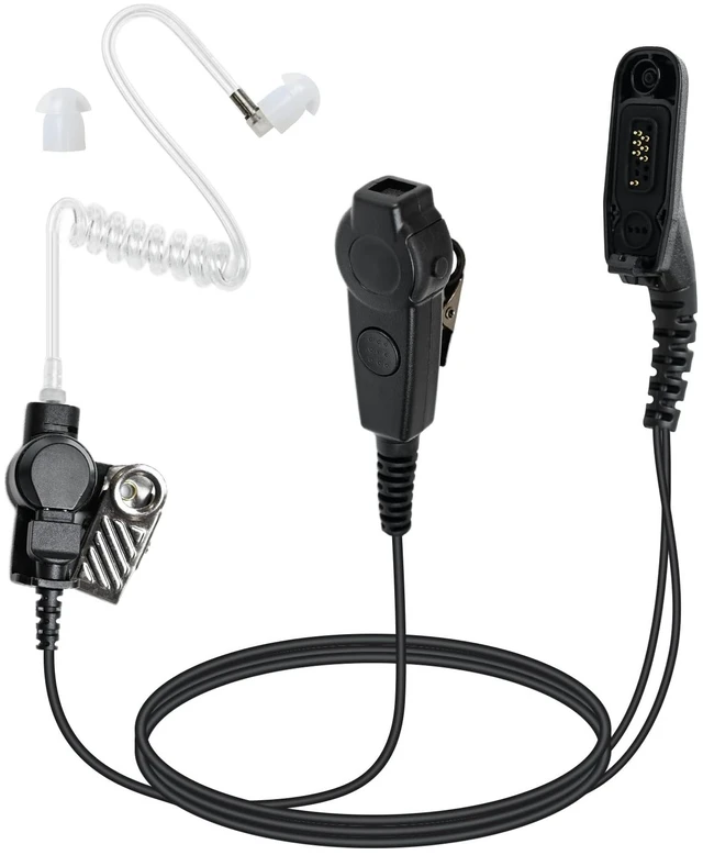 Main image of SVXSODA Earpiece Compatible with Motorola APX 6000 XPR 7550e, PTT Mic Headset for Impres Screw-On Radios, Kevlar Reinforced for Security Tactical Use