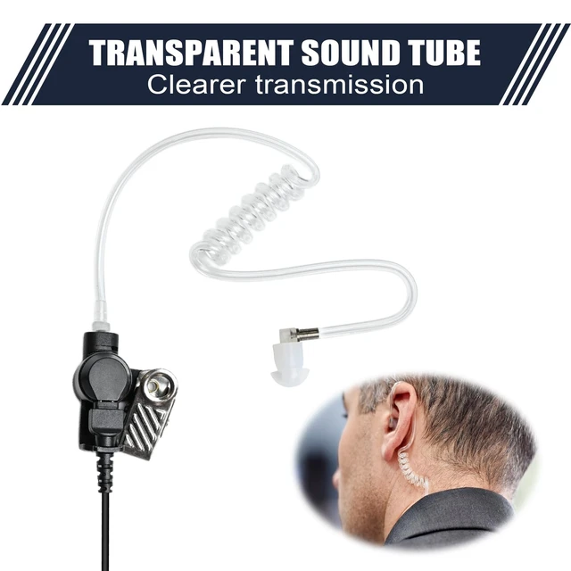 Alt view image 4 of 6 - SVXSODA Earpiece Compatible with Motorola APX 6000 XPR 7550e, PTT Mic Headset for Impres Screw-On Radios, Kevlar Reinforced for Security Tactical Use