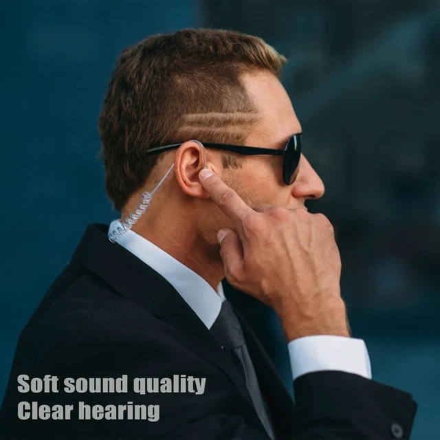 Alt view image 6 of 6 - SVXSODA Earpiece Compatible with Motorola APX 6000 XPR 7550e, PTT Mic Headset for Impres Screw-On Radios, Kevlar Reinforced for Security Tactical Use