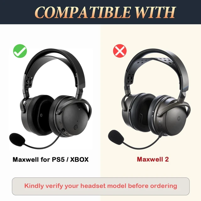 Alt view image 2 of 6 - Earpads & Headband for Audeze Maxwell Gaming Headset (Not for Maxwell 2) | Cooling gel cushions,Ice silk fabric,Heat dissipation,Long-wear relief,Perfect fit,Included mic windscreens