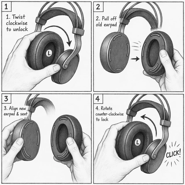 Alt view image 4 of 6 - Earpads & Headband for Audeze Maxwell Gaming Headset (Not for Maxwell 2) | Cooling gel cushions,Ice silk fabric,Heat dissipation,Long-wear relief,Perfect fit,Included mic windscreens