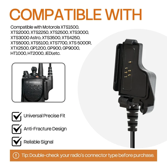 Alt view image 2 of 7 - PZYPYM HC15-921 2-Way Radio Headset | Professional Heavy-Duty Comms Gear, Police/Security/Construction/Event Staff, 360° G-Hook, 0.3s PTT