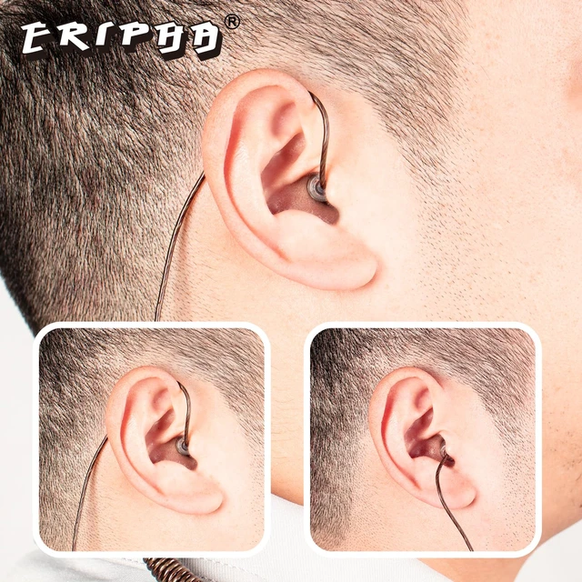 Alt view image 3 of 6 - ERIPHA 3.5mm Covert Tubeless Earpiece for Motorola Radio 22" Brown | HD Listen-Only Headset. Fits 3.5mm Radios. For Police/Law Enforcement