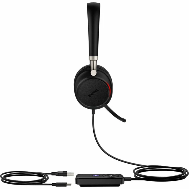 Alt view image 3 of 3 - Yealink UH38 Series Premium USB Headset, Black Headphones Headset