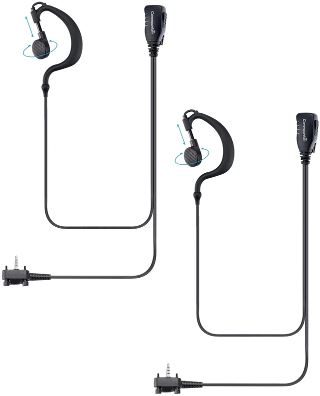 Main image of commountain Earpiece for Motorola Vertex Radios VX-261 EVX-261 | 2 Pack, Fits EVX VX Series Walkie Talkies, G-Shape Earhook Headset Fits Left or Right Ear, Noise Reducing PTT Mic