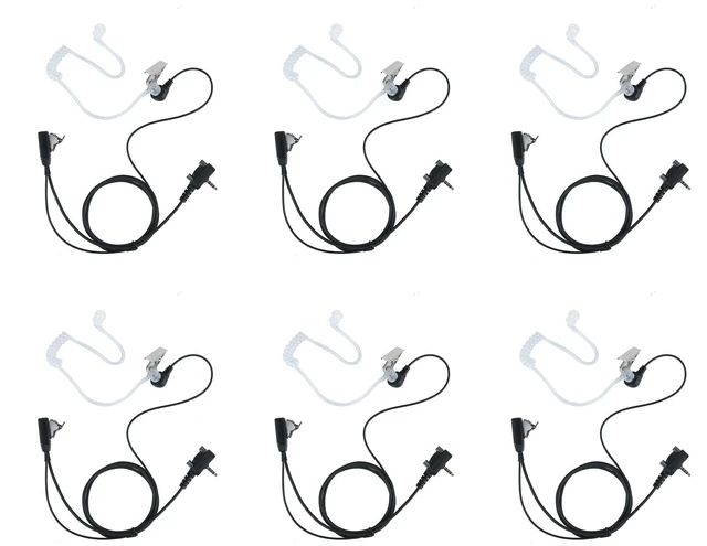 Main image of Acoustic Tube Headset Compatible with Yaesu/Vertex VX-261,VX-231, 6 Pack | Earpiece ,Transparent tube, PTT mic, Compatible Yaesu/ Vertex Standard EVX-531 Radio 3.5mm 1-pin walkie talkie radios