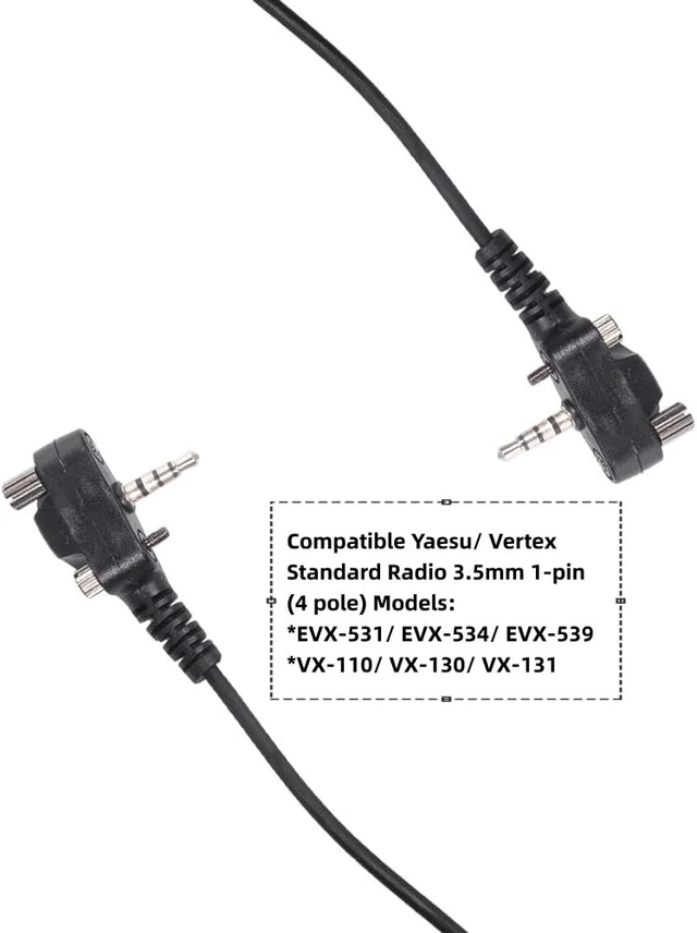 Alt view image 3 of 7 - Acoustic Tube Headset Compatible with Yaesu/Vertex VX-261,VX-231, 6 Pack | Earpiece ,Transparent tube, PTT mic, Compatible Yaesu/ Vertex Standard EVX-531 Radio 3.5mm 1-pin walkie talkie radios