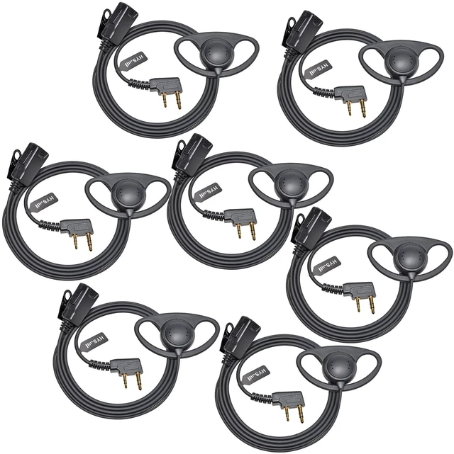 Main image of HYS D Shape Walkie Talkie Earpiece with Mic&PTT, Two Way Radio Headset for Kenwood NX-220E/NX-220E2 dPMR Digital/Analogue, Two Way Radio Headset for Baofeng BF-888S UV-5R WOUXUN KG-699 KG-689
