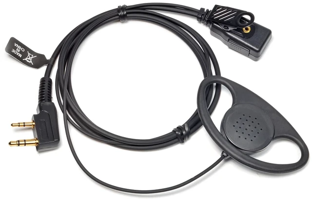 Alt view image 7 of 7 - HYS D Shape Walkie Talkie Earpiece with Mic&PTT, Two Way Radio Headset for Kenwood NX-220E/NX-220E2 dPMR Digital/Analogue, Two Way Radio Headset for Baofeng BF-888S UV-5R WOUXUN KG-699 KG-689
