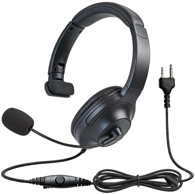 Main image of HELETUL One-side Walkie Talkie Headphones Over The Ear Ptt Headset Boom Microphone Headband Earpiece for Midland 2pin Walkie Talkies (Big Earmuff)