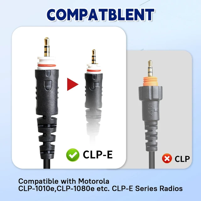 Alt view image 3 of 7 - 2-Way Radio Ear Piece Earpiece Headset Compatible with Motorola clp 1010e 1080e clp1010e clp1080e Walkie Talkie(2Pack)