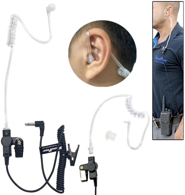 Alt view image 3 of 7 - MaximalPower RHF 617-1N 3.5mm Receiver/Listen ONLY Surveillance Headset Earpiece with Clear Acoustic Coil Tube Earbud Audio Kit for Two-Way Radios, Transceivers and Radio Speaker Mics Jacks (3 Pack)