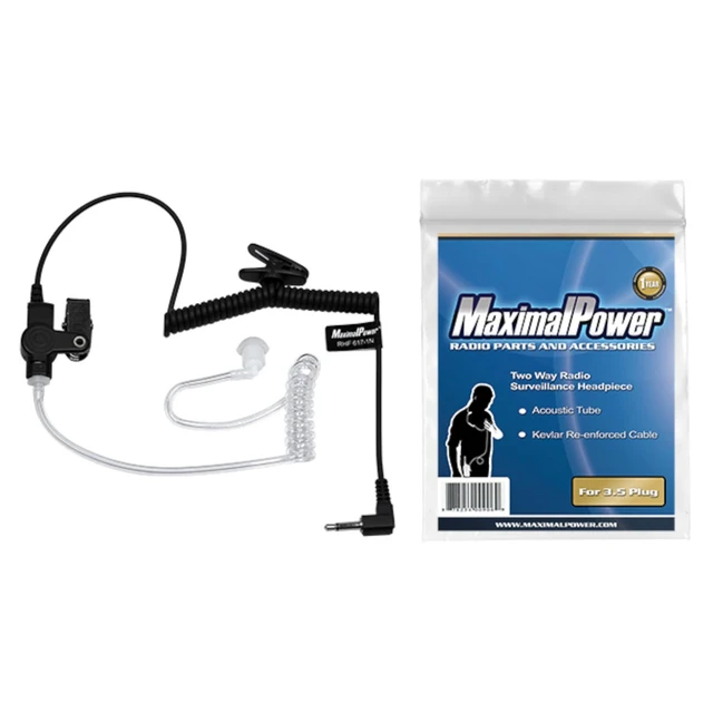 Alt view image 7 of 7 - MaximalPower RHF 617-1N 3.5mm Receiver/Listen ONLY Surveillance Headset Earpiece with Clear Acoustic Coil Tube Earbud Audio Kit for Two-Way Radios, Transceivers and Radio Speaker Mics Jacks (3 Pack)