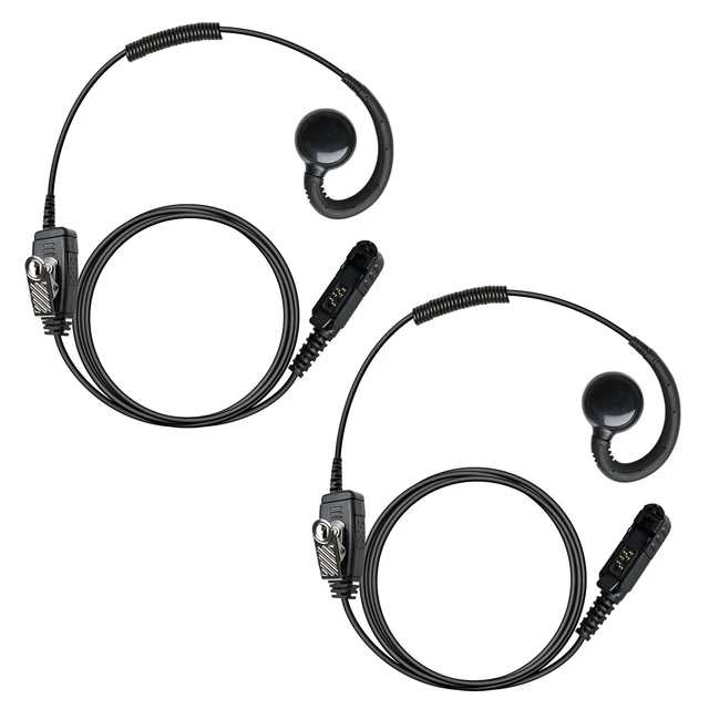 Main image of WODASEN XPR3000 3300 Walkie Talkie Earpiece with PTT Mic Radio Headset for XPR3000e XPR3300e XPR3500e (G-Shaped, 2-Pack)