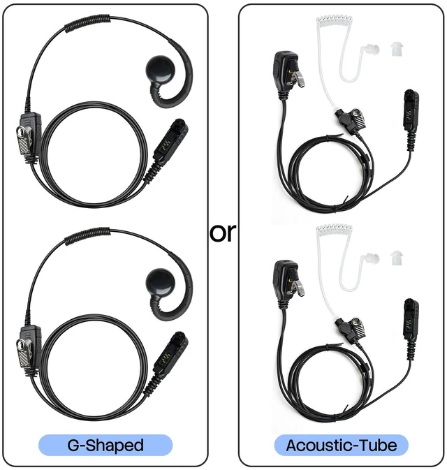Alt view image 2 of 7 - WODASEN XPR3000 3300 Walkie Talkie Earpiece with PTT Mic Radio Headset for XPR3000e XPR3300e XPR3500e (G-Shaped, 2-Pack)