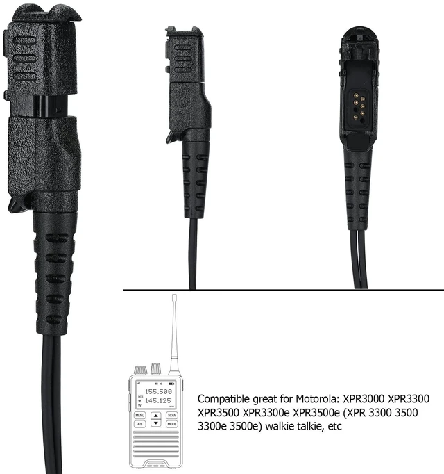 Alt view image 2 of 6 - Compatible with Motorola XPR 3500e Earpiece,XPR 3300e XPR3500 XPR3000 XPR3300 Acoustic Tube Headset Noise Reduction Surveillance Earpiece Kit Black