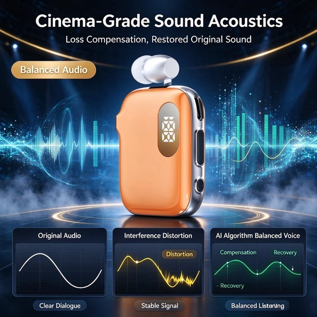 Alt view image 5 of 7 - Retractable Clip-on Bluetooth Headset with ENC Dual Mic, 90H,Orange | 30-Min Fast Charging, LED Power Display, IPX4 Waterproof, Vibration Call Alert, Dual Phone Connection