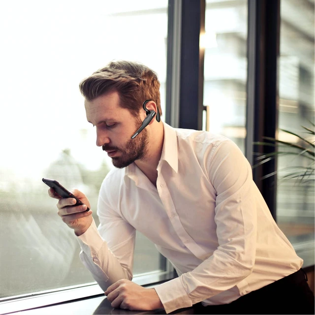 Alt view image 7 of 7 - Zopsc Single Ear Wireless Headset, Bluetooth 5.3, LED Display Charging Case, Noise Reduction, 12H Talk Time for Sports Work Travel, in Ear Bluetooth Earpiece
