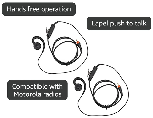 Alt view image 3 of 7 - Aimtobest HKLN4487 HKLN4455 Earpiece Compatible for Motorola CLP1010 CLP1040 CLP1060 CLP446 with PTT Mic HKLN4603 Earhook Headset