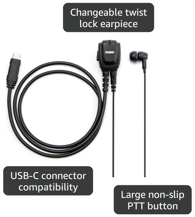 Alt view image 3 of 7 - Chiloki ZW110 Wired PTT Headset for Zello Walkie Talkie with USB-C Connector