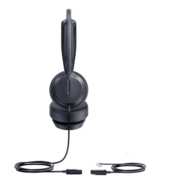 Alt view image 3 of 3 - Yealink YHS36 E2 Dual Wired Headset with QD to RJ9, Noise Cancelling Microphone, HD Wideband Audio, Ergonomic Headband, Leather Ear Pads, Compatible Desk IP Phones