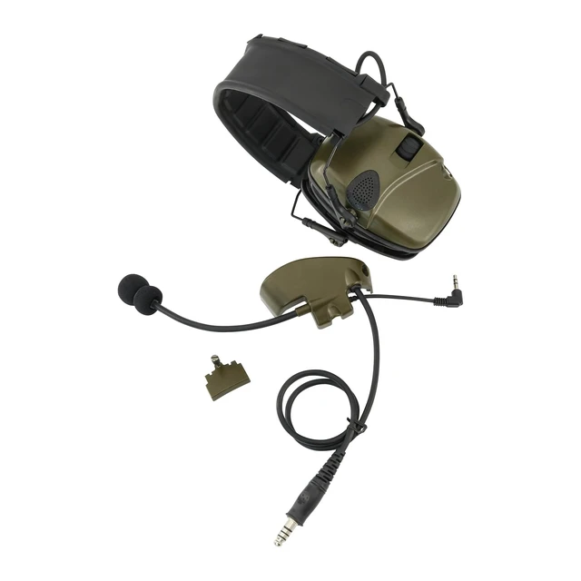 Alt view image 4 of 7 - TSVISIONCORE Microphone&U94PTT for Howard Leight Impact Sports Noise Cancelling Headphones,Hunting(Army Green)