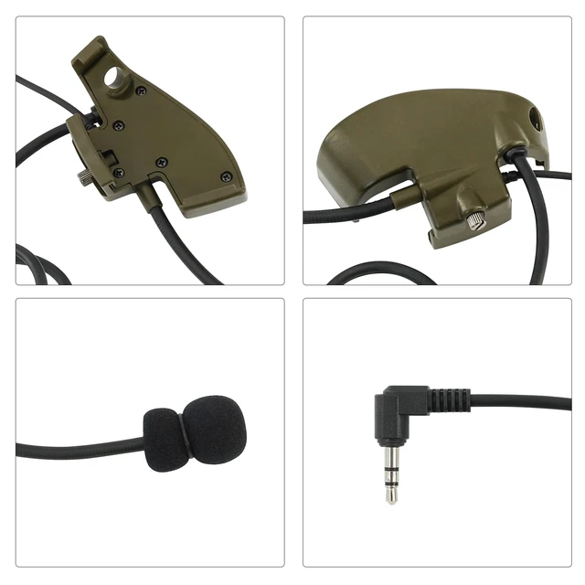 Alt view image 6 of 7 - TSVISIONCORE Microphone&U94PTT for Howard Leight Impact Sports Noise Cancelling Headphones,Hunting(Army Green)