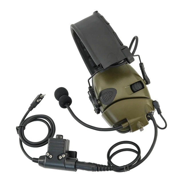 Alt view image 7 of 7 - TSVISIONCORE Microphone&U94PTT for Howard Leight Impact Sports Noise Cancelling Headphones,Hunting(Army Green)