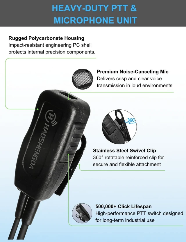 Alt view image 5 of 7 - APX 6000 XPR 7550e Earpiece w/Mic Compatible for Motorola Radios APX 8000 APX 7000 APX 4000, XPR 7350e XPR7580e XPR7380e XPR7550 XPR7350, Surveillance Headset