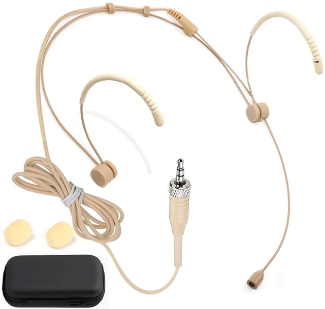 Main image of XHXJCYS Earset Headset Microphone Compatible with Sennheiser Bodypack | Headworn Double Over Ear Hanging Condenser Omnidirectional Mic for Wireless Transmitter System with 3.5mm Female Screw Plug