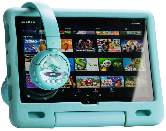 Alt view image 2 of 7 - Made for Amazon Bluetooth Kids Headphones with Boom Microphone Age (7-12) | Teal