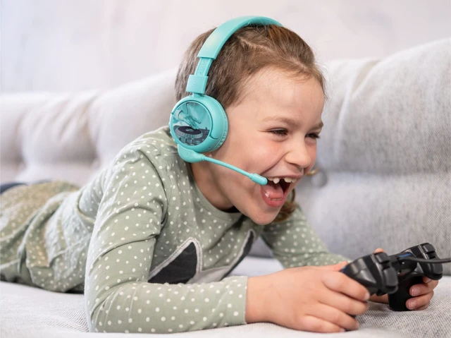 Alt view image 5 of 7 - Made for Amazon Bluetooth Kids Headphones with Boom Microphone Age (7-12) | Teal