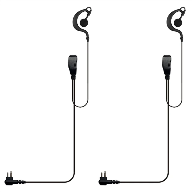Main image of MONICONA G Shape Earhook Headset for Motorola R2 CP100D CP200D CP185 CP200 DLR1020 CLS1110 SLS1410 DTR410 DTR700 RDU4100 RDU4160D RMM2050 RMU2040 RMU2080D VL50, 2 Pin Earpiece w/Mic (Pack of 2)