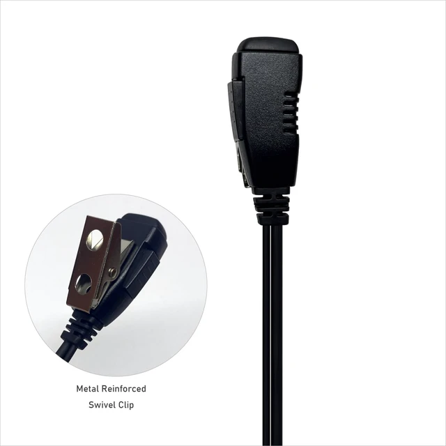 Alt view image 3 of 5 - MONICONA G Shape Earhook Headset for Motorola R2 CP100D CP200D CP185 CP200 DLR1020 CLS1110 SLS1410 DTR410 DTR700 RDU4100 RDU4160D RMM2050 RMU2040 RMU2080D VL50, 2 Pin Earpiece w/Mic (Pack of 2)