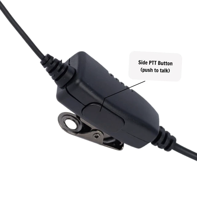 Alt view image 3 of 6 - HEOPBIRD D-Shape Headset Compatible with Motorola XPR3300e 5-Pack | Inline PTT mic, 360 lapel clip, ear loop design, clear audio, fits XPR3500e XPR3300 XPR3500 P6600 P6620 DP2400