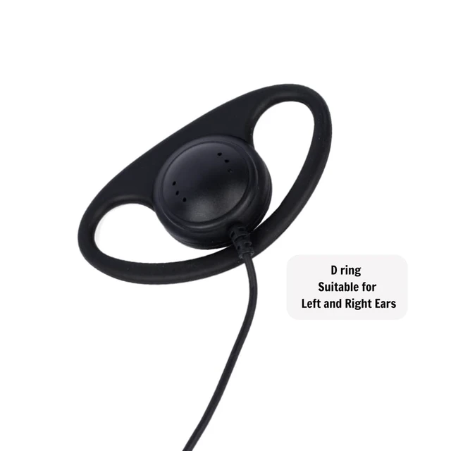 Alt view image 5 of 6 - HEOPBIRD D-Shape Headset Compatible with Motorola XPR3300e 5-Pack | Inline PTT mic, 360 lapel clip, ear loop design, clear audio, fits XPR3500e XPR3300 XPR3500 P6600 P6620 DP2400