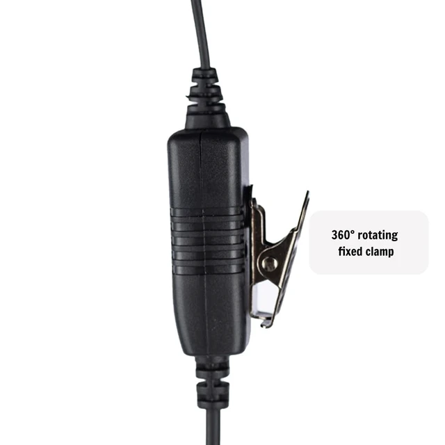 Alt view image 4 of 6 - HEOPBIRD D-Shape Headset Compatible with Motorola XPR3300e 5-Pack | Inline PTT mic, 360 lapel clip, ear loop design, clear audio, fits XPR3500e XPR3300 XPR3500 P6600 P6620 DP2400